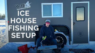 Yetti Fish House - How To Set Up A Fish House…then RELAX! !#walleye #perch #icefishing