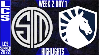 TSM vs TL Highlights | LCS Summer 2022 W2D1 | Team Solomid vs Team Liquid