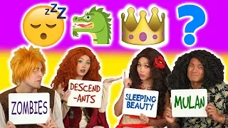 MOANA VS MERIDA Guess the Movie Challenge from Emojis. With Maui and Dingwall (Totally TV Parody)