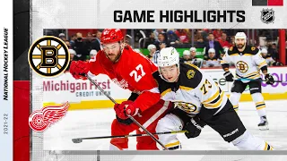 Bruins @ Red Wings 1/2/22 | NHL Highlights