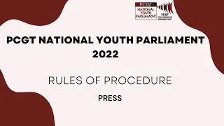 RULES OF PROCEDURE | PRESS | MR. NEK PURI | PCGT NYP, 2022