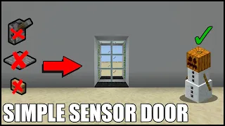 WORKING Sensor Door in Minecraft Bedrock! (NO Commands/Mods)