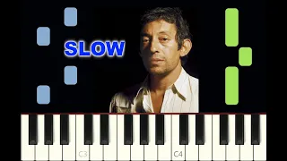 SLOW piano tutorial "LA JAVANAISE" Serge Gainsbourg, 1963, avec partition gratuite