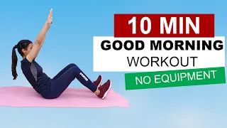 10 MIN GOOD MORNING  WORKOUT - Stretch & Train // No Equipment | Nikita Fitness