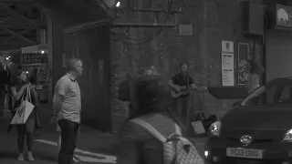 A Street musician in London.