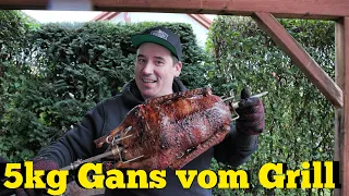 5 kg Weihnachtsgans vom Grill - gefüllte Gans vom Drehspieß