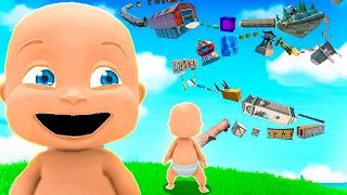 Baby plays Fortnite ONLY UP!