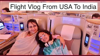 Business Class In Emirates | Flight Vlog From USA To India | | Simple Living Wise Thinking