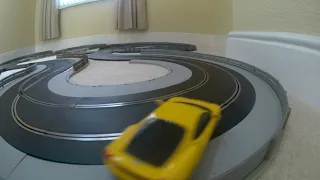 Drifting the Scalextric Ferrari F430 Slot Car in Slow Motion