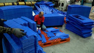 Process of making strong danpla boxes. Korean plastic box mass production factory