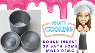 2.5" Indent Round Sphere 3D Bath Bomb Mold Demo from The Soap Chef available for sale on our website