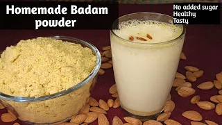 Homemade Badam powder without sugar| Healthiest drink for school kids| Badam milk powder|almond milk