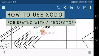 How to use the Xodo app for sewing with a projector