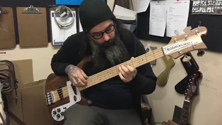 Al Cisneros of SLEEP/OM testing out the new Rickenbacker 4003S/5 Walnut - Rickenbacker Guitars