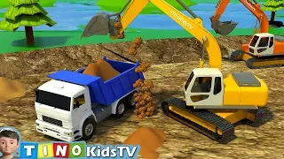 Excavator for Kids Boating Lake Construction | Trucks Uses for Children