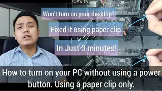 How to bypass power button on desktop computer