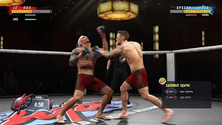 UFC4 PS5 Dustin frog Poirier vs Charles Oliveira good boxing, legs are limping!