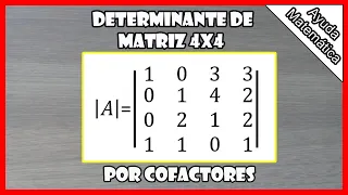 DETERMINANTE de una MATRIZ 4X4 por COFACTORES (explicado)