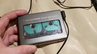Vintage Denon Cassette in the first WM EX-Series Walkman in the world with a big window