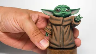 Grogu – “Baby Yoda”. Painting 3d printed miniature