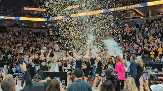 Caitlin Clark and the Hawkeyes celebrate winning the 2024 Big Ten tournament championship