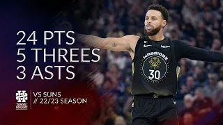 Stephen Curry 24 pts 5 threes 3 asts vs Suns 22/23 season