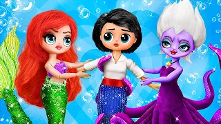 Ariel, Eric and Ursula in Love Triangle! 30 Underwater Hacks