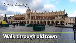 Walking from train station to old town city center. Krakow.