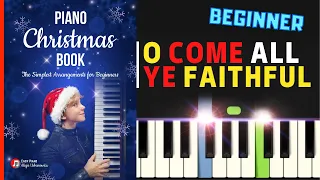 O Come All Ye Faithful I Christmas Piano Tutorial I Simplest Arrangement for Beginners I SLOW