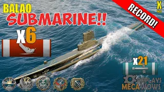 SUBMARINE Balao 6 Kills & 113k Damage | World of Warships Gameplay