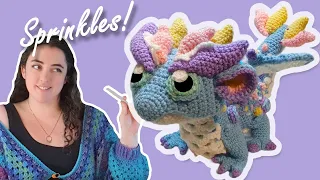 I crocheted Sprinkles the bakery dragon!