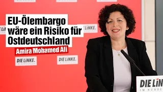 »Ein EU-Ölembargo wäre ein enormes Risiko für Ostdeutschland«, Amira Mohamed Ali im Pressestatement