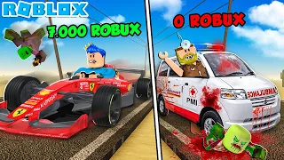 PERJALANAN KE UJUNG DUNIA MOBIL F1 VS AMBULANCE BERHANTU UPIN IPIN DI ROBLOX!!