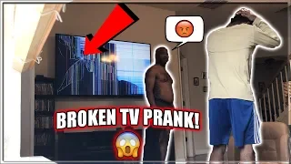 BROKEN TV PRANK ON DAD! (Gone Wrong)