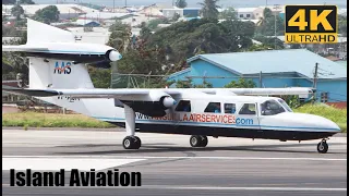 (4K) Aguilla Air Services - Britten Norman Trislander Taxi and Departure from St. Kitts for Anguilla