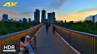 Sunset Walk in Benjakitti Central Forest Park - Bangkok Downtown 2023 [4K HDR]