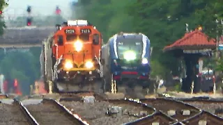 Amtraks Illinois Zephyr Rides The BNSF At Hinsdale Highlands Near Chicago Illinois #train #amtrak