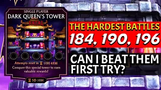 MK Mobile. Can I Beat The Hardest Battles of Fatal Dark Queen's Tower FIRST TRY??? 184, 190, 196.
