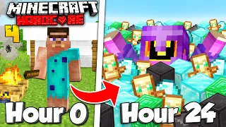 I Spent 24 Hours Getting RICH  In Minecraft Hardcore!