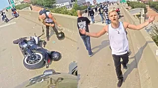 HARLEY RIDER GETS MAD! - Epic and Crazy Motorcycle Moments 2022