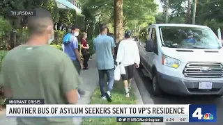 Second Bus of Migrants Arrive at Vice President's Residence | NBC4 Washington