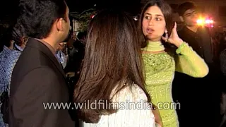 Air kissing Kareena Kapoor, Sunil Shetty, Abhishek Bachchan, Amitabh Bachchan at Bollywood party