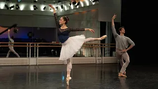 Marianela Núñez and Reece Clarke rehearse Balanchine's Diamonds