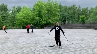 Whip routine/тренировка с кнутом летом