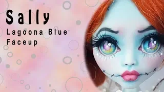 OOAK Monster High Nightmare Before Christmas Sally Lagoona Blue Tattered FairyFaceup by Skeriosities