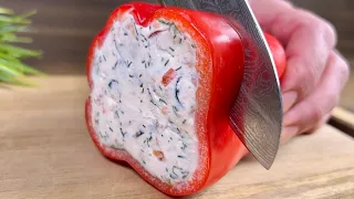 Stuffed peppers for the holiday table! Quick and easy recipe!