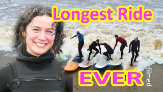 4K HD AMAZING Longest Filmed Surf Ride Ever. Severn Bore Drone Epney 13 March 2024 foil board 5 star