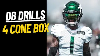 Box Drills That Will Make You A Better DB!! You only Need 4 Cones!!