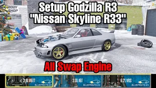 Setup Godzilla R3 "Nissan Skyline R33" [All Swap Engine] | CarX Drift Racing 2