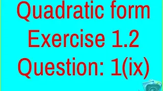 Equations reducible to Quadratic form (Urdu/ Hindi voice) Exercise 1.2 Question 1(ix)